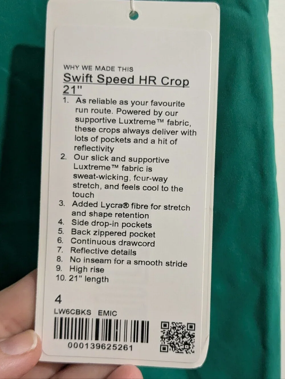 Lululemon Swift Speed Crop 21